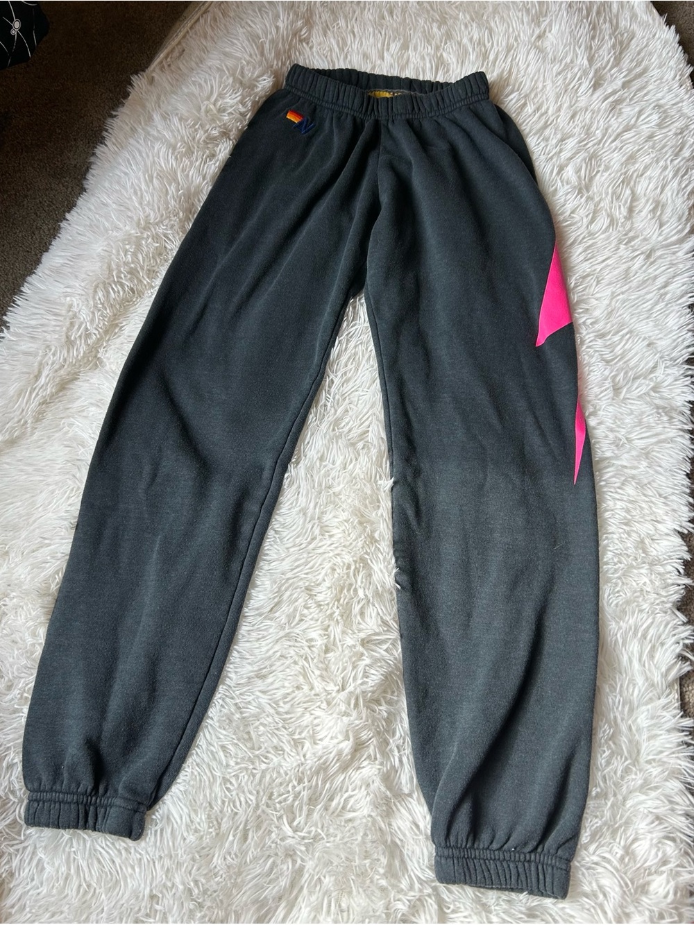 Aviator nation Grey with Pink Accent Sweatpants jogger size xs - Picture 2 of 11